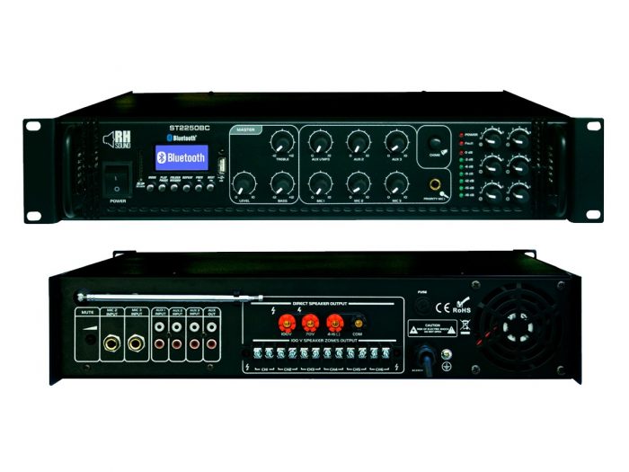 RH SOUND Wzmacniacz 100V ST-2250BC+FM+BT 9