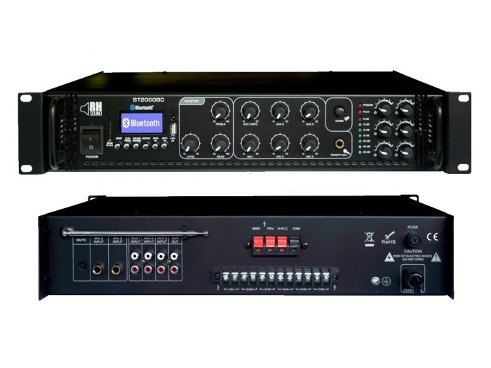 RH SOUND Wzmacniacz 100V ST-2060BC+FM+BT 8
