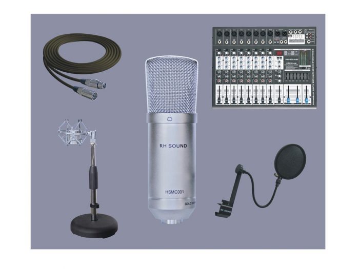 RH SOUND Studio domowe zestaw HSMC-001W + HSMA-201 + M-802USB + XA-214 + PRZEWÓD XLR 6m 9