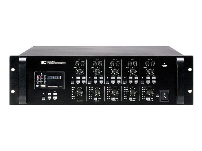 ITC Audio – T-4060MP Centrala nagłośnienia 4×60 W 8