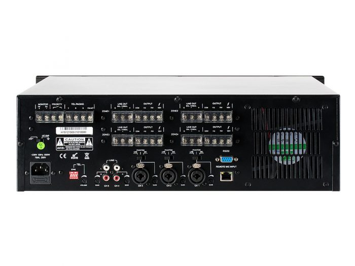 ITC Audio – T-4060MP Centrala nagłośnienia 4×60 W 9