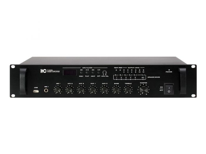 ITC Audio – TI-240U Wzmacniacz miksujący 5-strefowy 240W + Odtw. MP3/USB 8