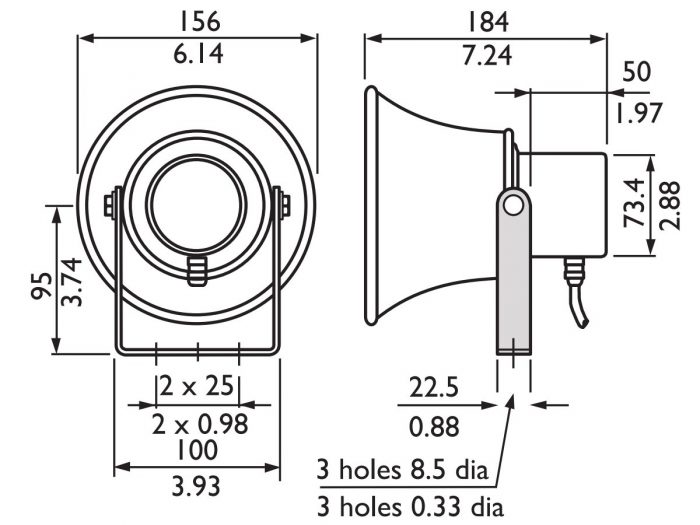 BOSCH – LBC 3481/12 Głośnik tubowy okrągły 10W IP65 10