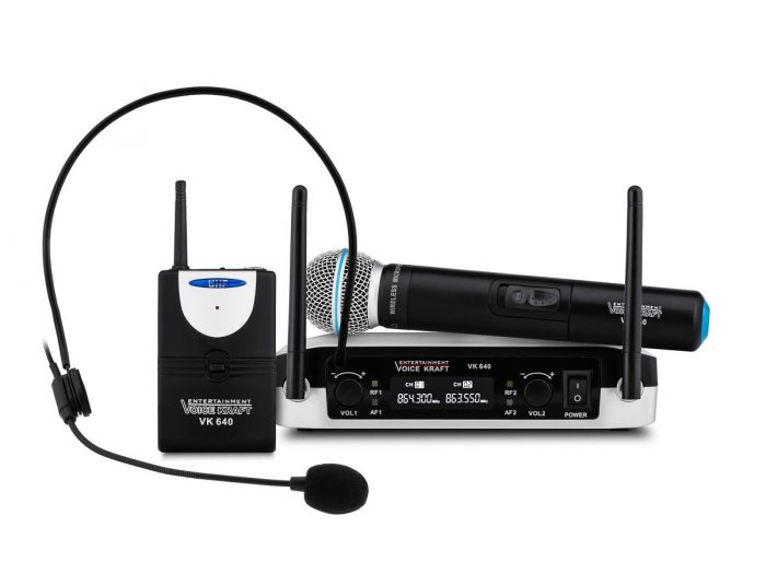 Voice Kraft V-640 – zestaw mikrofonów bezprzewodowych 8