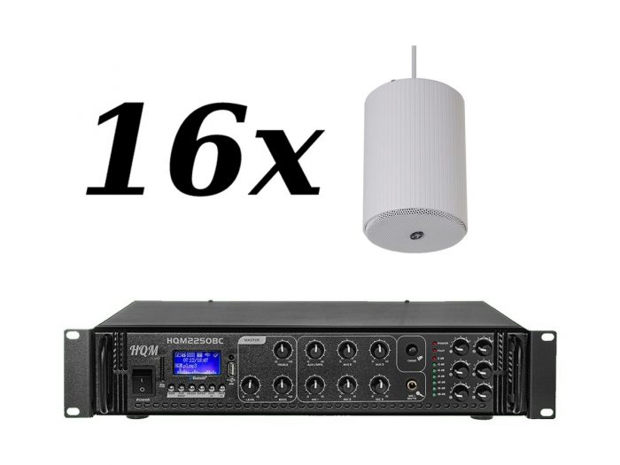 16x ITC T-200B + HQM 2250BC – wielostrefowe nagłośnienie do 300 m2 8