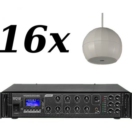 16x ITC T-200DW + HQM 2250BC – wielostrefowe nagłośnienie do 300 m2 2