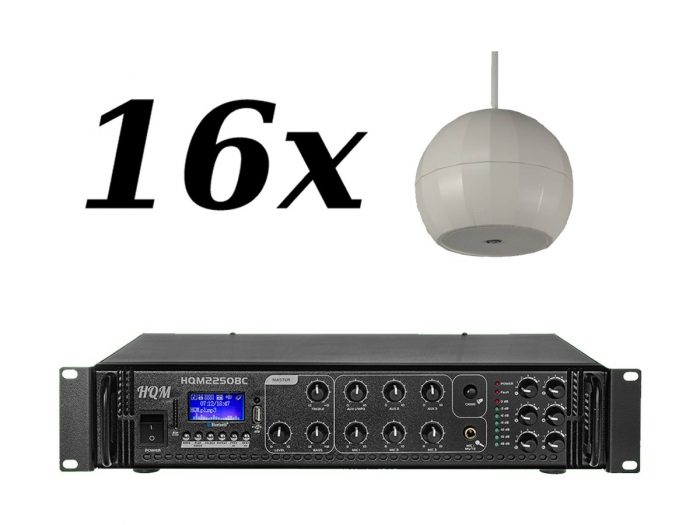 16x ITC T-200DW + HQM 2250BC – wielostrefowe nagłośnienie do 300 m2 8
