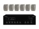 6x ITC T-612 + MONACOR PA-806DMP - Nagłośnienie sufitowe do 100 m2