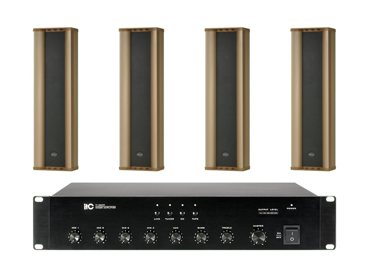 ITC-T120FP-4xT803 ITC - 4x T-803 + T-120FP - Nagłośnienie naścienne do 60 m2 - obrazek 1