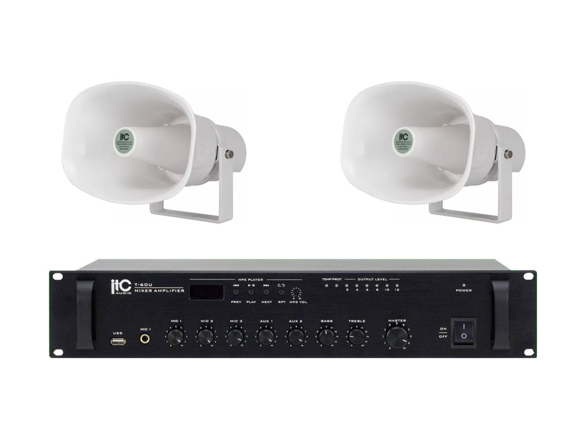ITC-T60U-2xT720A ITC - 2x T-720A + T-60 - Nagłośnienie tubowe do 30 m2 - obrazek 1