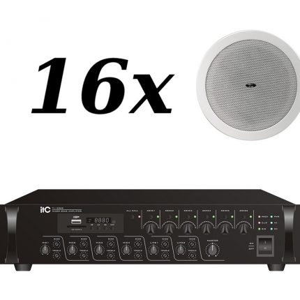ITC – 16x T-105 + TI-1206S – Nagłośnienie sufitowe do 300 m2