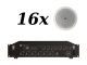 ITC - 16x T-105 + TI-1206S - Nagłośnienie sufitowe do 300 m2