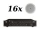 ITC - 16x T-105S + TI-1206S - Nagłośnienie sufitowe do 300 m2