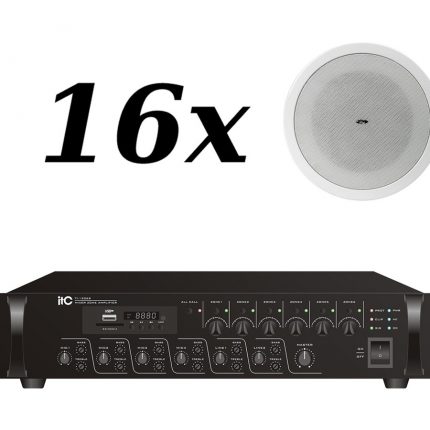 ITC – 16x T-106 + TI-1206S – Nagłośnienie sufitowe do 300 m2 2