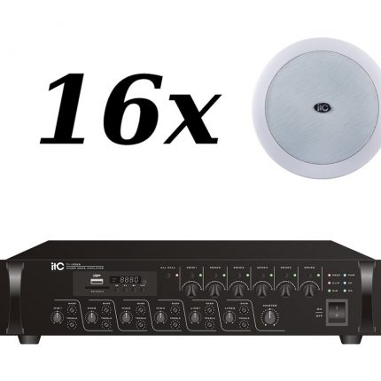 ITC – 16x T-205B + TI-1206S – Nagłośnienie sufitowe do 300 m2