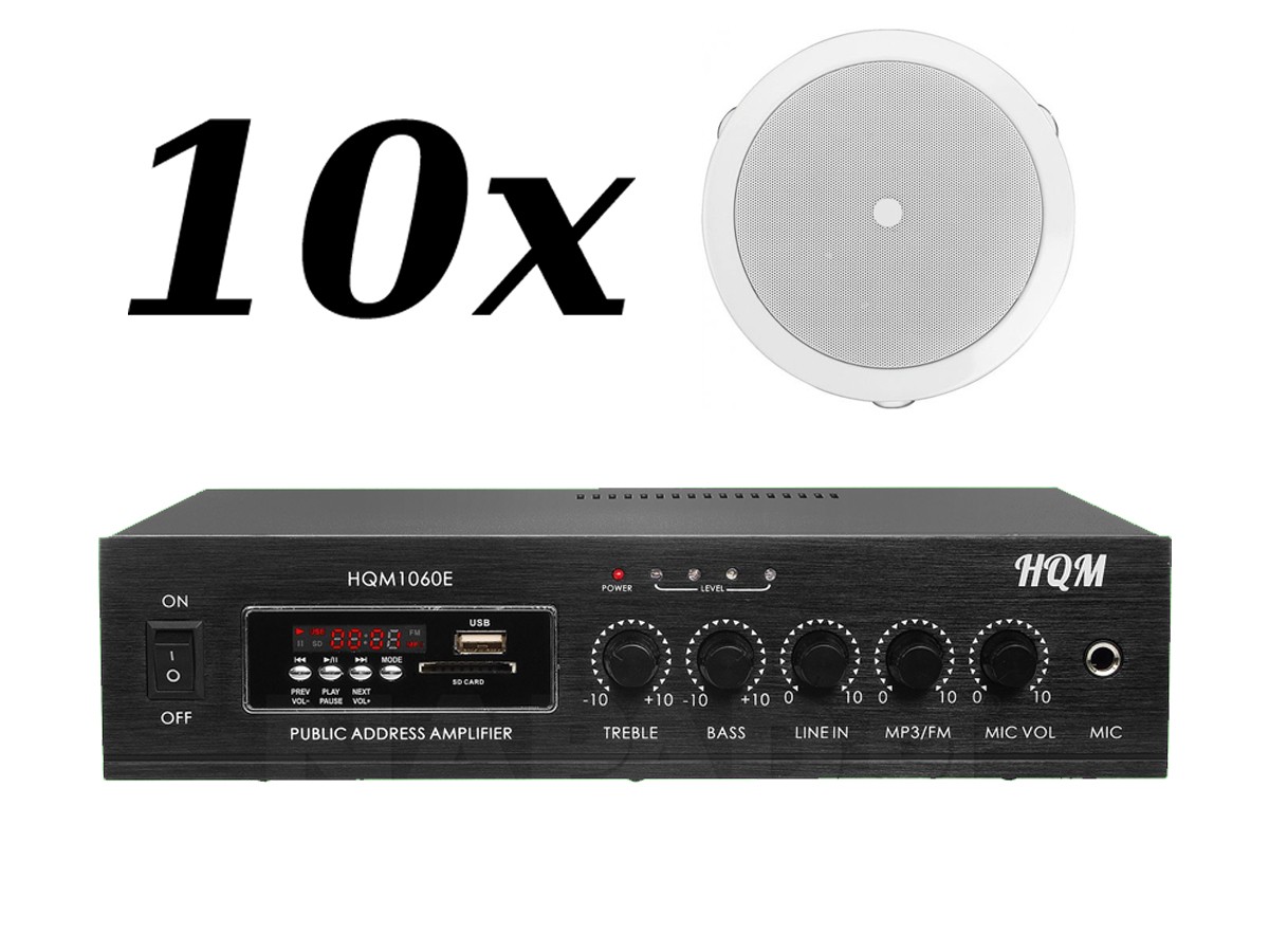 10xEDL606-HQM1060E 10x EDL-606 + HQM 1060E - nagłośnienie sufitowe do 200m2 - obrazek 1