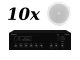 10x EDL-606 + PA-806DMP - nagłośnienie sufitowe do 200m2