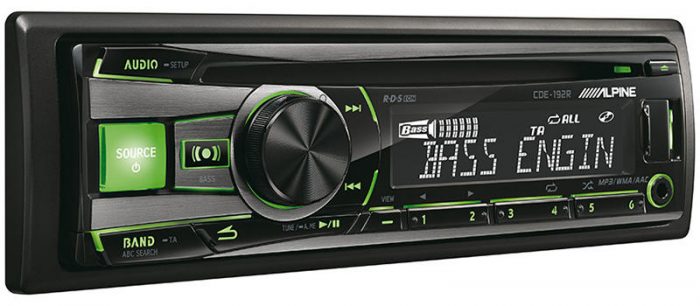 RADIO SAM.ALPINE CD CDE-192R CD+USB+iPOD GREEN/RED 8