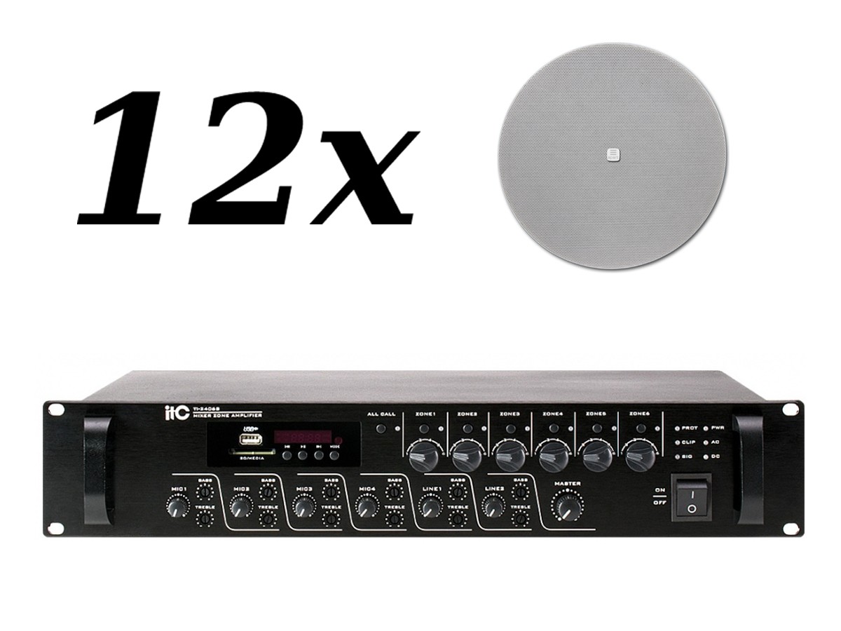 12xCMX20DT-TI2406S APART CMX20DT + ITC TI-2406S - zestaw nagłośnienia sufitowego dla powierzchni do 200m<sup>2</sup> - obrazek 1