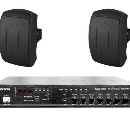 2x MONACOR EDL-232 + VOICE KRAFT ABS-80U – nagłośnienie naścienne do 30m2