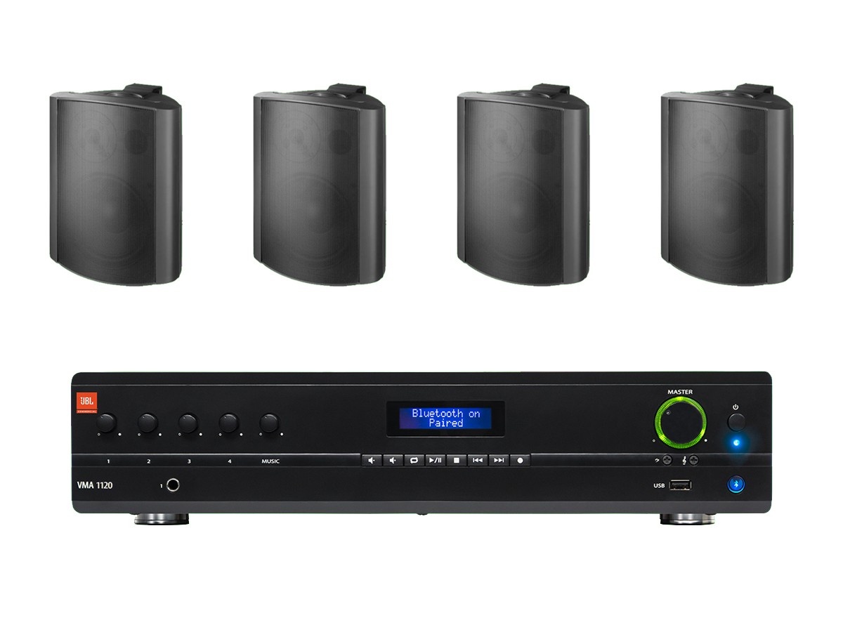 4xEUL80-VMA1120 4x MONACOR EUL-80 + JBL VMA 1120 - nagłośnienie naścienne do 60m2 - obrazek 1