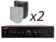 TAGA Harmony TA-250MIC + TOS-600 V.2 x2 - Nagłośnienie naścienne do 30m2