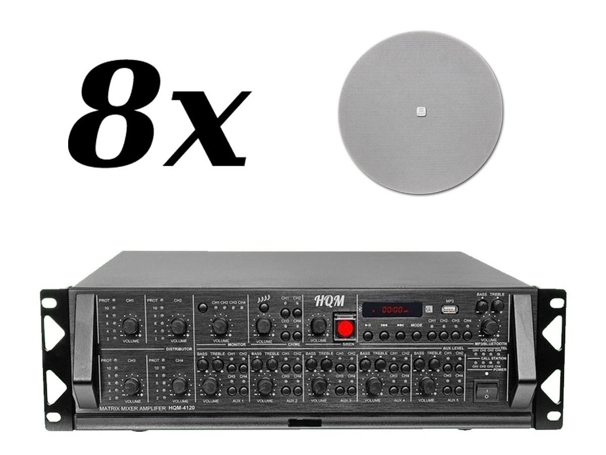 8xCMX20DT-HQM4120 APART CMX20DT + HQM 4120 - zestaw nagłośnienia sufitowego dla powierzchni do 150m<sup>2</sup> - obrazek 1