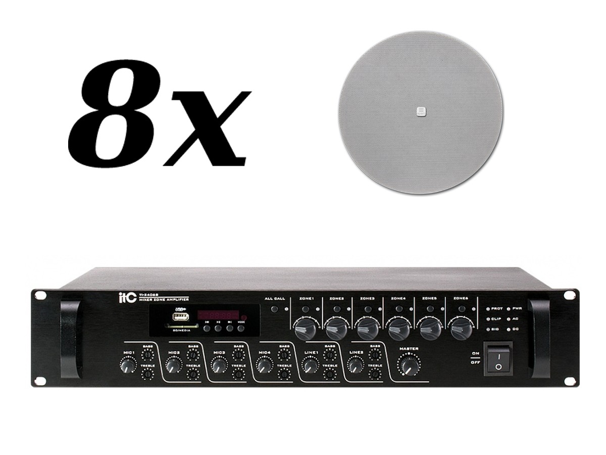 8xCMX20DT-TI2406S APART CMX20DT + ITC TI-2406S - zestaw nagłośnienia sufitowego dla powierzchni do 150m<sup>2</sup> - obrazek 1