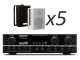 Voice Kraft AV 818 USB + TAGA Harmony TOS-215 x5 - Nagłośnienie naścienne do 60m2