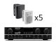 Voice Kraft AV 818 USB + DS-502 x5 - Nagłośnienie naścienne do 60m2