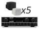 Voice Kraft AV 818 USB + Monacor MKS-26 x5 - Nagłośnienie naścienne do 60m2