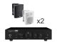 Monacor SA-100 + Voice Kraft DS-501 x2 - Nagłośnienie naścienne do 30m2