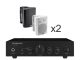 Monacor SA-50 + Voice Kraft VK DS-502 x2 - Nagłośnienie naścienne do 30m2