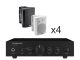 Monacor SA-50 + Voice Kraft VK DS-502 x4 - Nagłośnienie naścienne do 60m2