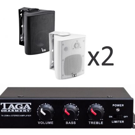 TAGA Harmony TA-25MINI + Voice Kraft DS-501 x2 – Nagłośnienie naścienne do 30m2 2