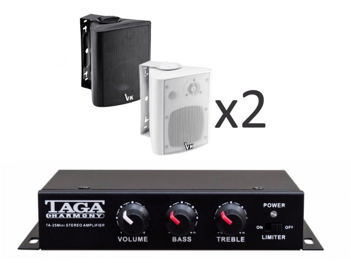 TAGA Harmony TA-25MINI + Voice Kraft DS-501 x2 – Nagłośnienie naścienne do 30m2 8