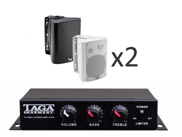 TAGA Harmony TA-25MINI + Voice Kraft DS-502 x2 – Nagłośnienie naścienne do 30m2 8