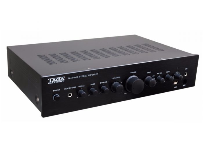 TAGA Harmony TA-400MIC + TOS-515 x4 – Nagłośnienie naścienne do 60m2 9