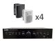 TAGA Harmony TA-400MIC + Voice Kraft DS-502 x4 - Nagłośnienie naścienne do 60m2