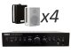 TAGA Harmony TA-400MIC + TOS-215 x4 - Nagłośnienie naścienne do 60m2