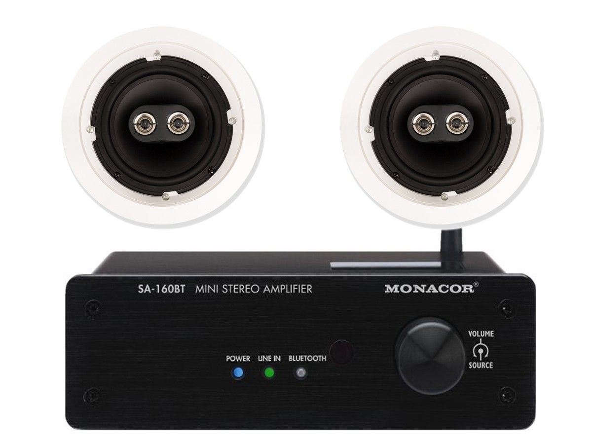 tcw 300 + sa160 MONACOR SA-160BT + TAGA Harmony TCW-300R SM - Nagłośnienie sufitowe do 30m2 - obrazek 1