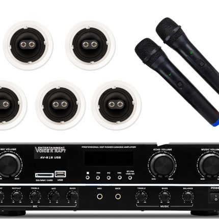 Voice Kraft AV 818 USB + TAGA Harmony TCW-300R SM x5 – Nagłośnienie sufitowe do 60m2 2