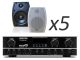 Voice Kraft AV 818 USB + TAGA Harmony TOS-315 x5 - Nagłośnienie naścienne do 60m2