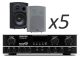 Voice Kraft AV 818 USB + TAGA Harmony TOS-415 V.2 x5 - Nagłośnienie naścienne do 60m2