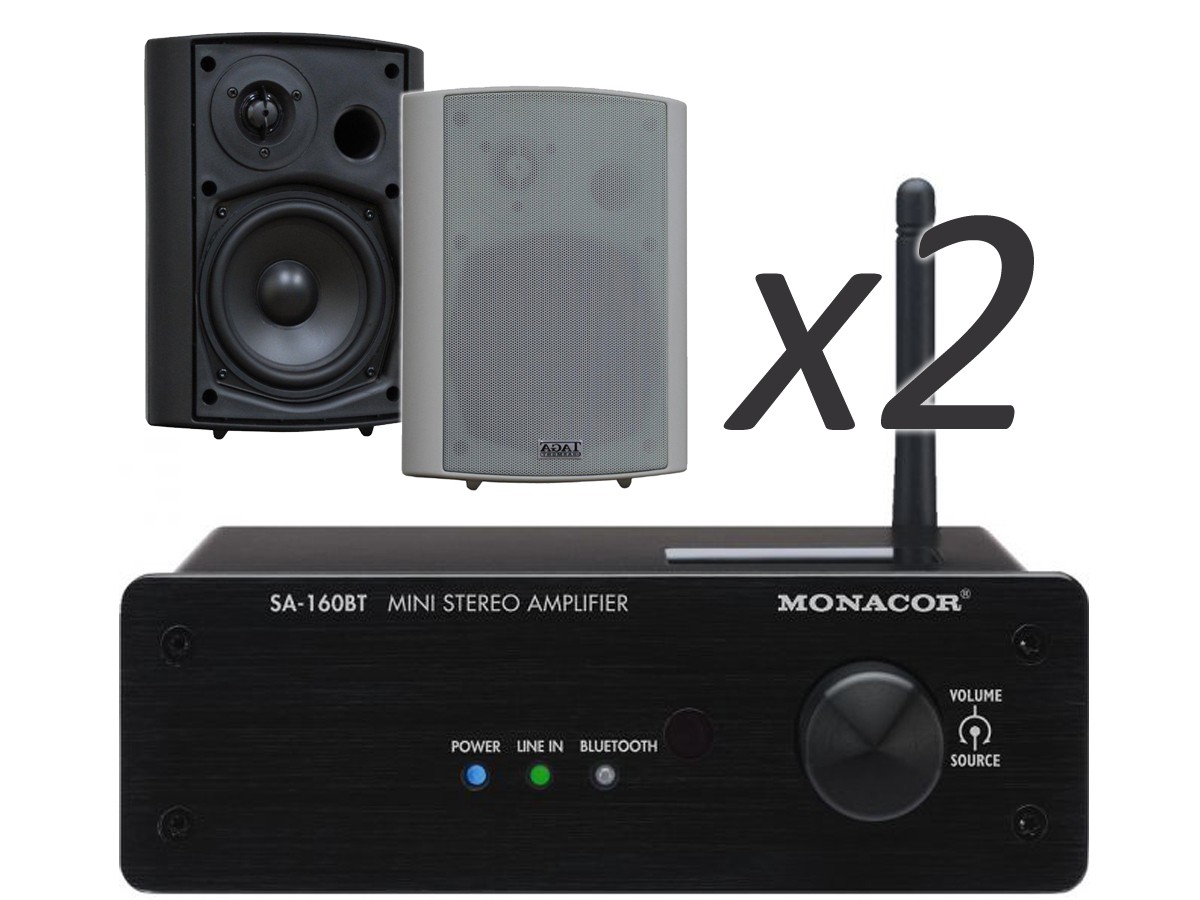 tos-415 + sa-160 Monacor SA-160BT + TAGA Harmony TOS-415 V.2 x2 - Nagłośnienie naścienne do 30m2 - obrazek 1
