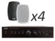 TAGA Harmony TA-250MIC + TOS-515 x4 - Nagłośnienie naścienne do 60m2
