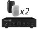 Monacor SA-100 + WALL-04 x2 - Nagłośnienie naścienne do 30m2