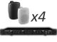 MONACOR SA-440/SW + WALL-05 x4 - Nagłośnienie naścienne do 60m2