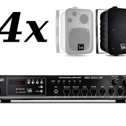 4x VOICE KRAFT VK-1050 + VOICE KRAFT ABS-802U – nagłośnienie naścienne do 60m2 25