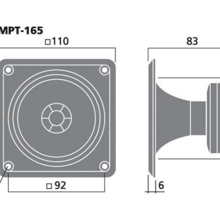 MPT-165 - Głośnik wysokotonowy piezo
